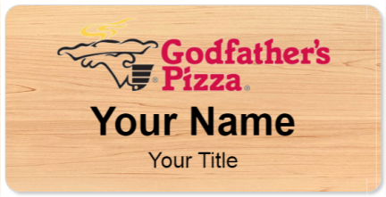 Custom name badges for Godfathers Pizza
