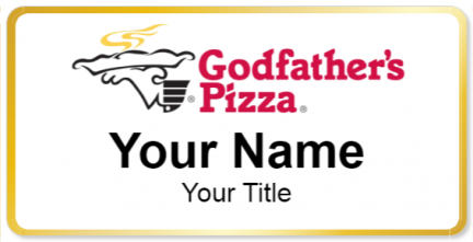 Custom name badges for Godfathers Pizza