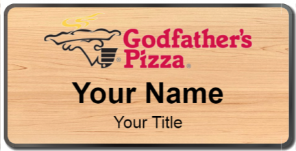 Custom name badges for Godfathers Pizza
