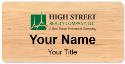 Custom name badges for High Street Realty Company
