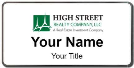Custom name badges for High Street Realty Company