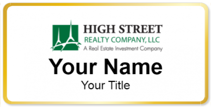 Custom name badges for High Street Realty Company
