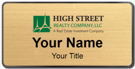 Custom name badges for High Street Realty Company
