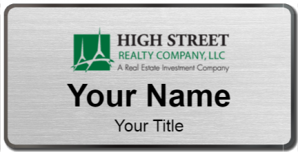 Custom name badges for High Street Realty Company