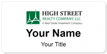 Custom name badges for High Street Realty Company