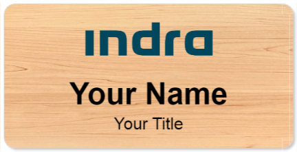 Custom name badges for Indra Sistemas