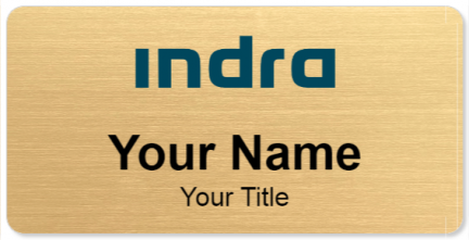 Custom name badges for Indra Sistemas