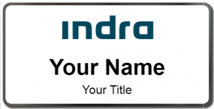Custom name badges for Indra Sistemas
