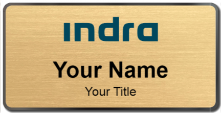 Custom name badges for Indra Sistemas