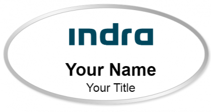 Custom name badges for Indra Sistemas