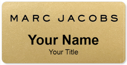 Custom name badges for Marc Jacobs