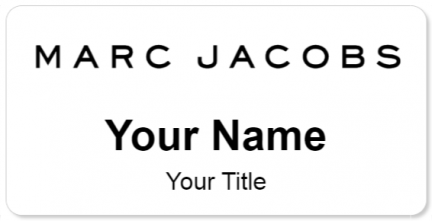 Custom name badges for Marc Jacobs