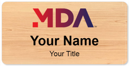 Custom name badges for MDA Corporation