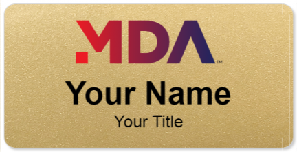 Custom name badges for MDA Corporation
