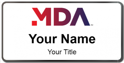 Custom name badges for MDA Corporation