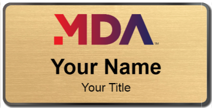 Custom name badges for MDA Corporation