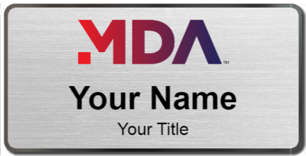 Custom name badges for MDA Corporation