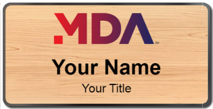 Custom name badges for MDA Corporation