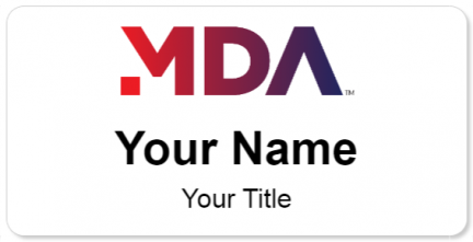 Custom name badges for MDA Corporation