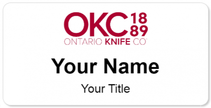 Custom name badges for Ontario Knife Company
