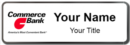 Custom name badges for Commerce Bank