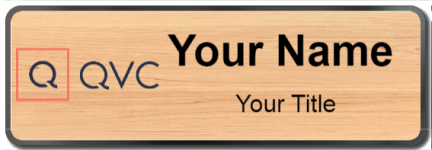 Custom name badges for QVC