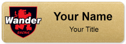 Custom name badges for Wander Racing Lubricants