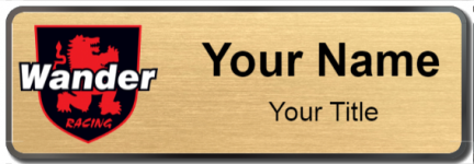 Custom name badges for Wander Racing Lubricants