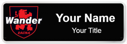 Custom name badges for Wander Racing Lubricants