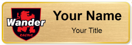 Custom name badges for Wander Racing Lubricants