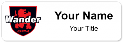 Custom name badges for Wander Racing Lubricants