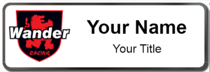Custom name badges for Wander Racing Lubricants