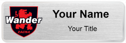 Custom name badges for Wander Racing Lubricants