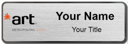 Custom name badges for Art Metropolitan Shoes