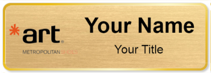 Custom name badges for Art Metropolitan Shoes