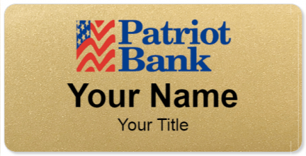 Custom name badges for Patriot Bank