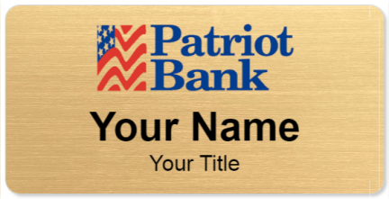 Custom name badges for Patriot Bank