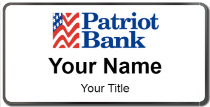 Custom name badges for Patriot Bank