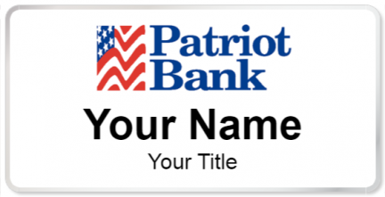 Custom name badges for Patriot Bank