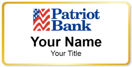 Custom name badges for Patriot Bank