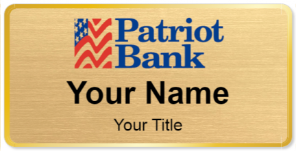 Custom name badges for Patriot Bank