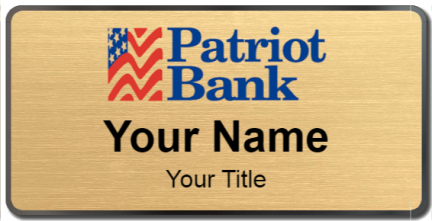Custom name badges for Patriot Bank