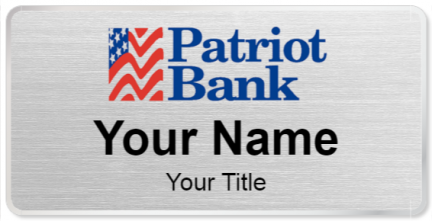 Custom name badges for Patriot Bank