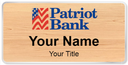 Custom name badges for Patriot Bank