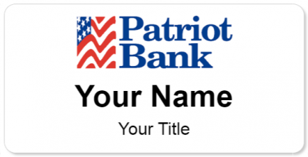 Custom name badges for Patriot Bank
