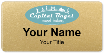Custom name badges for Capital Bagel