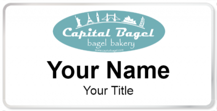 Custom name badges for Capital Bagel