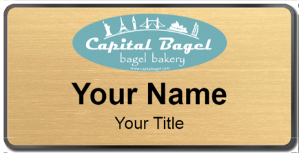 Custom name badges for Capital Bagel