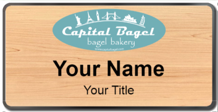 Custom name badges for Capital Bagel
