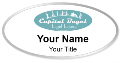 Custom name badges for Capital Bagel